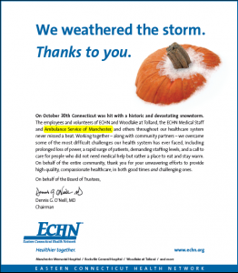 ASM Earns Praise from ECHN for Winter Storm Alfred Support
