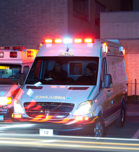 Hartford Hospital ED Displays Cill Russo of Aetna Ambulance